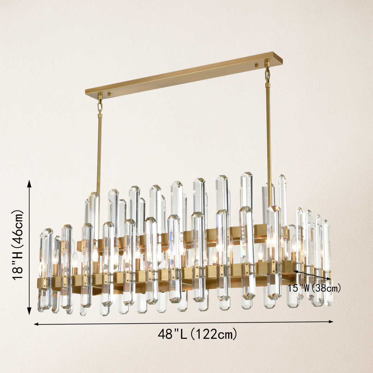 Clarion Rectangular Chandelier 122 cm L