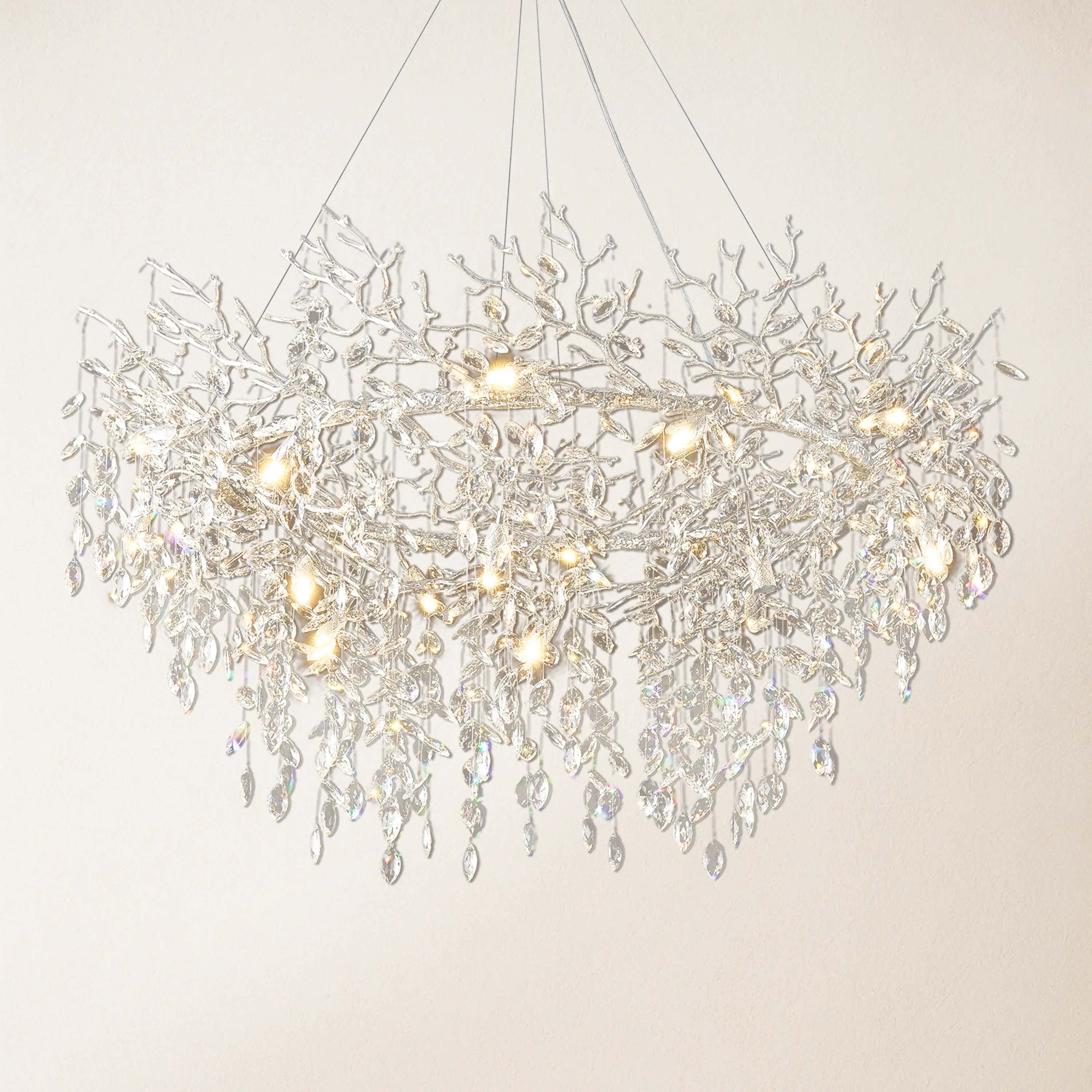 Frostleaf Crystal Branch Halo Chandelier 122cm