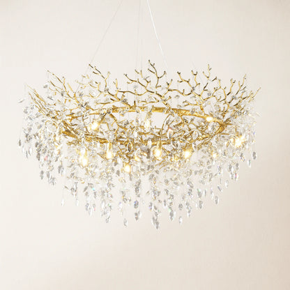 Frostleaf Crystal Branch Halo Chandelier 122cm