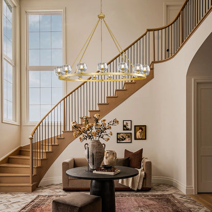 Vellum Round Chandelier 122cm D
