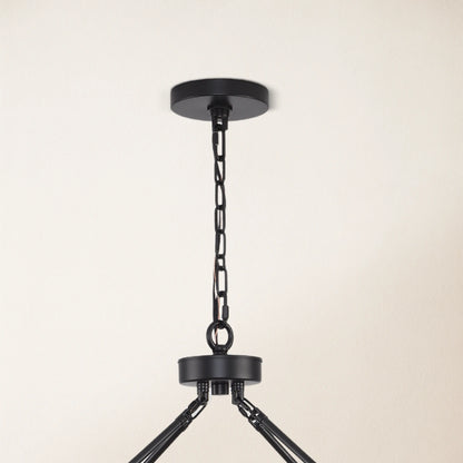 Cylora Glass Tube Round Chain Chandelier 122cm