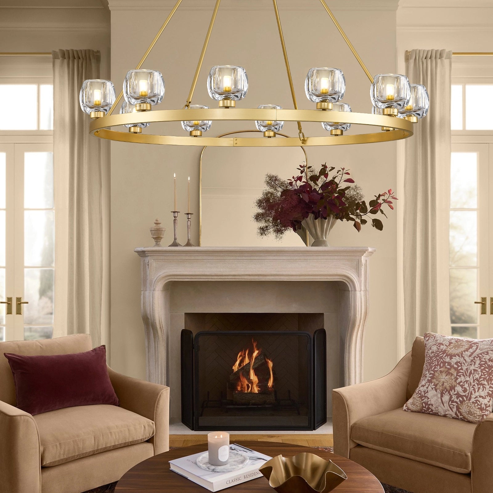 Vellum Round Chandelier 122cm D