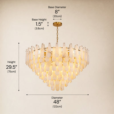 Caldera Alabaster Custom Round Chandelier 48"D 58"D