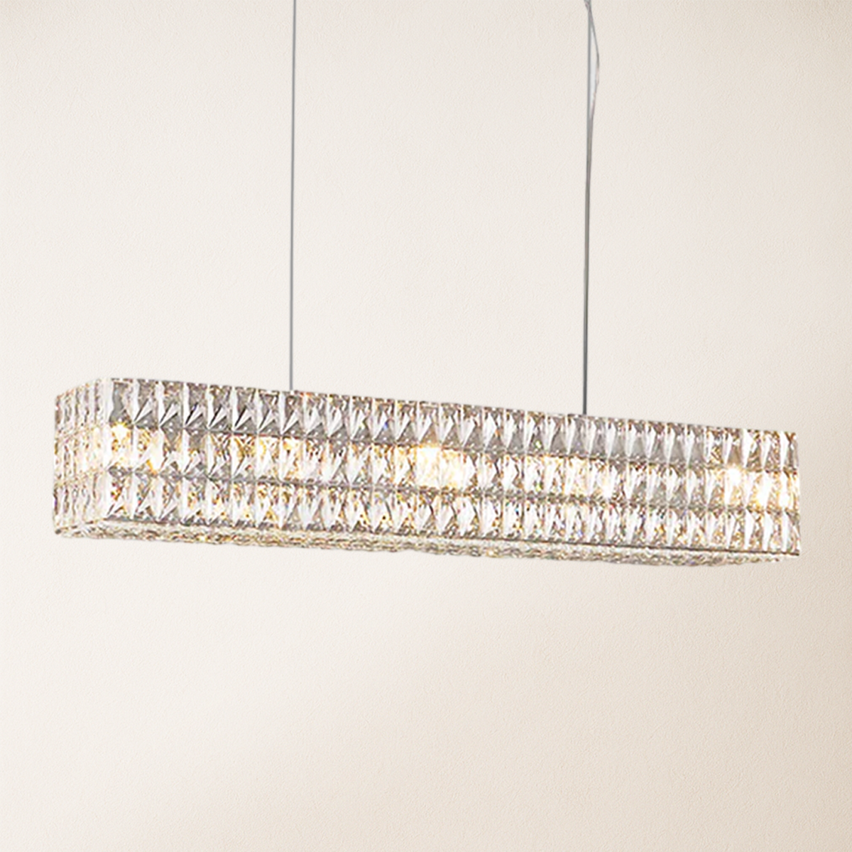 Mia Rectangular Crystal Chandelier 122 cm W