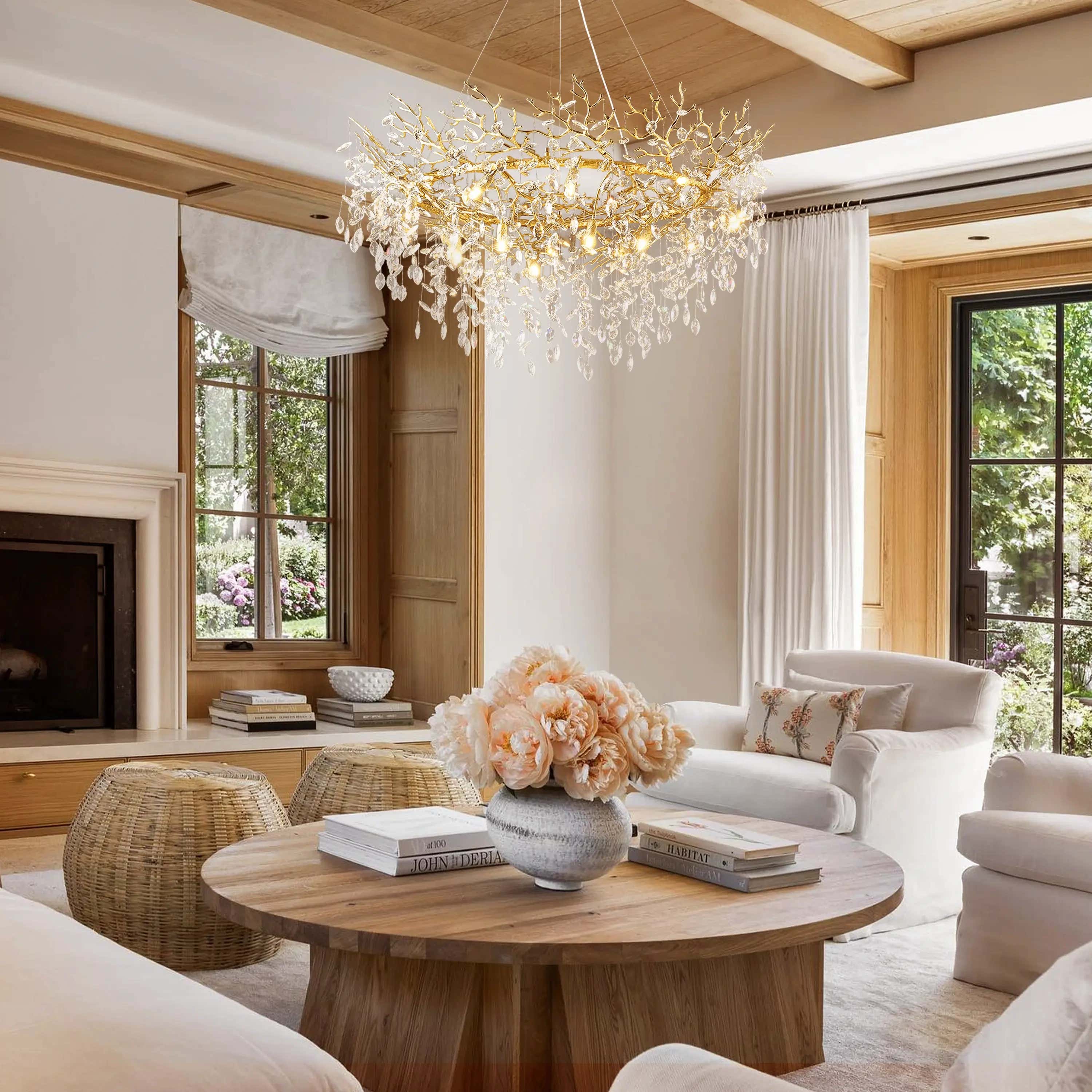 Frostleaf Crystal Branch Halo Chandelier 122cm