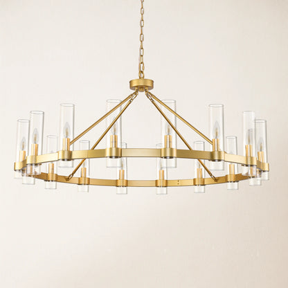 Cylora Glass Tube Round Chain Chandelier 122cm