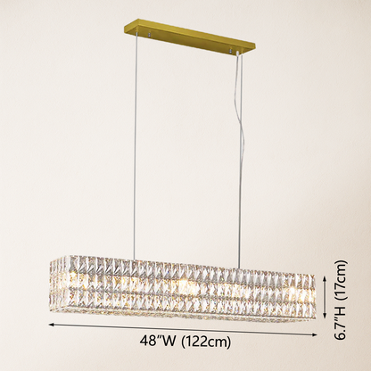Mia Rectangular Crystal Chandelier 122 cm W