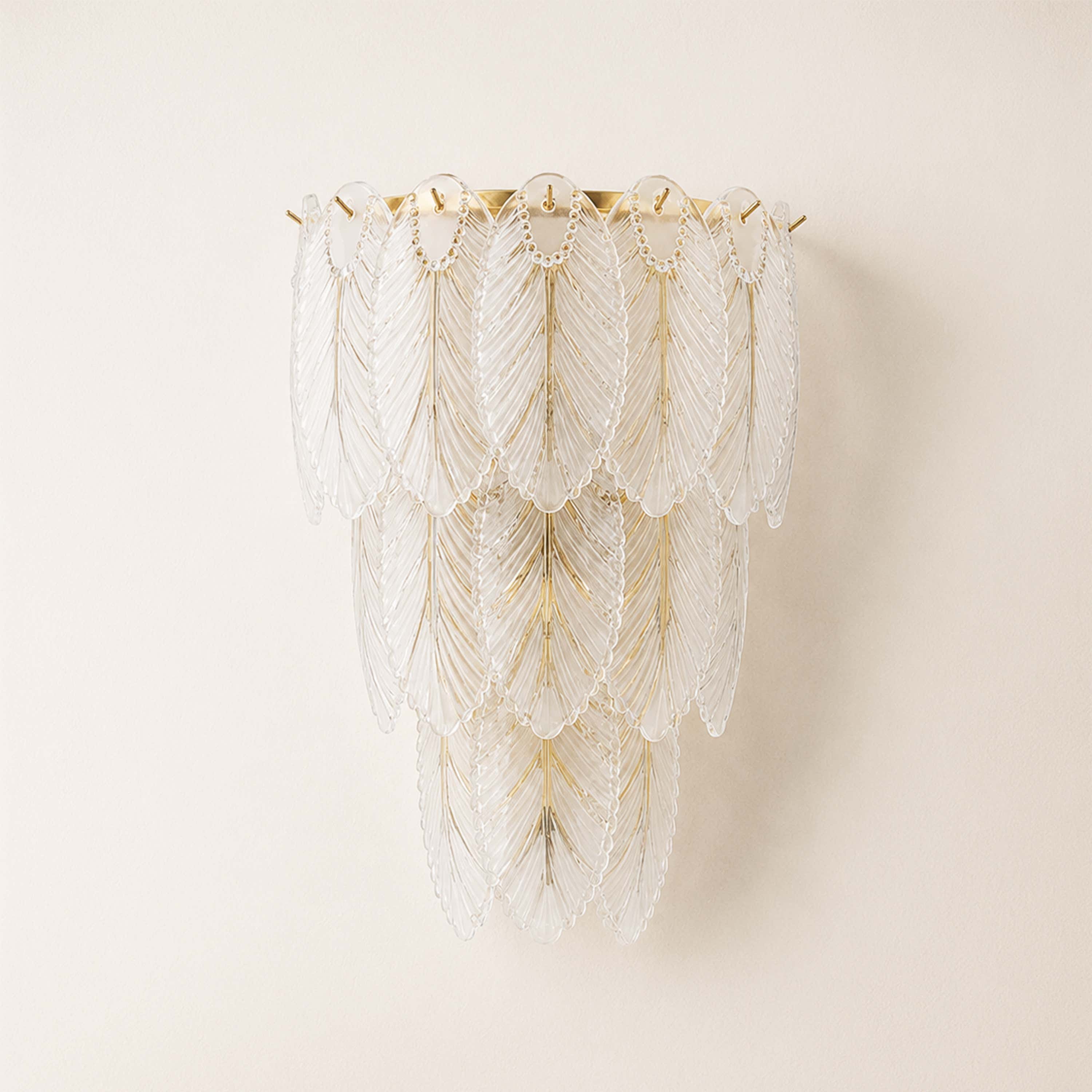 Aveline Crystal Feather Wall Sconce