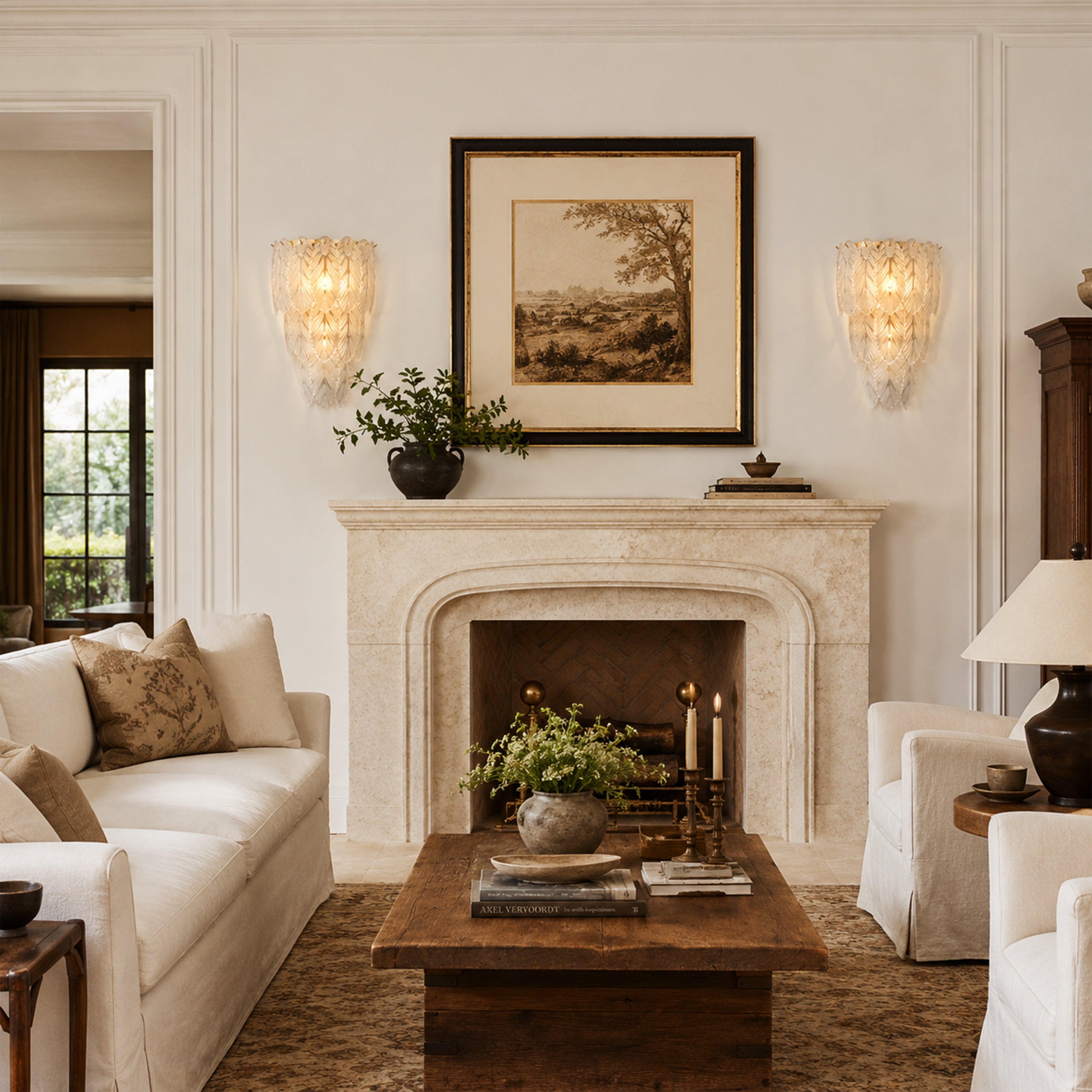 Aveline Crystal Feather Wall Sconce