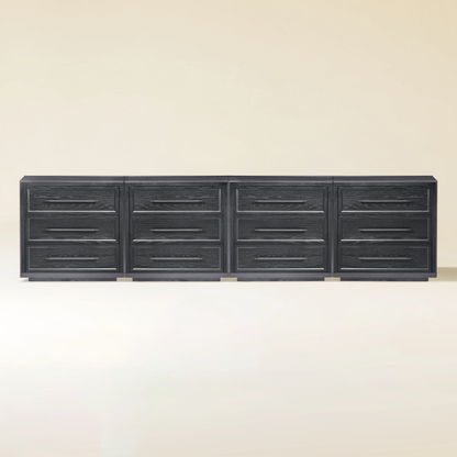 Alvar 126″ Oak 12-Drawer Chest(Set of 4)