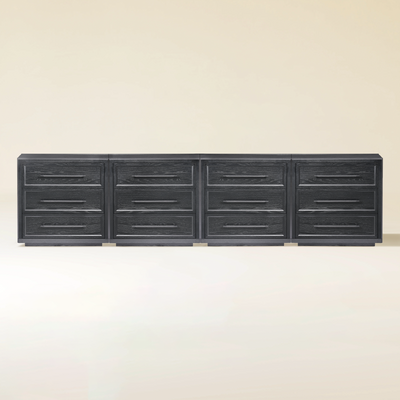 Alvar 121″ Oak 12-Drawer Chest(Set of 4)
