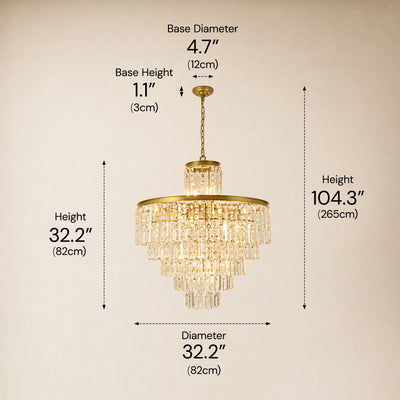 Lucentra Crystal Tiered Round Pendant 32"D