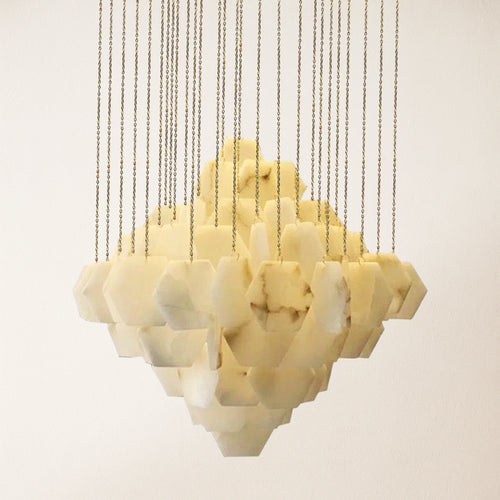 Talan Multi-layer Irregular Alabaster Chandelier 80cm D