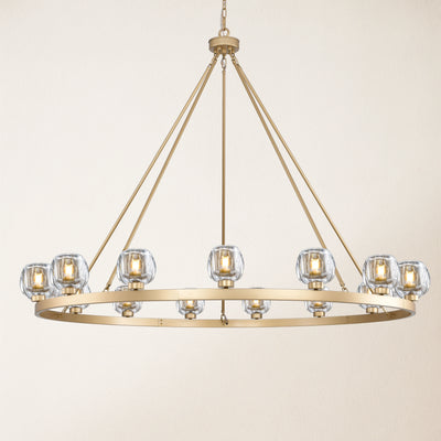 Vellum Crystal Round Chandelier 59"D