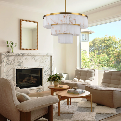 Solmare Alabaster Round Chandelier 86cm