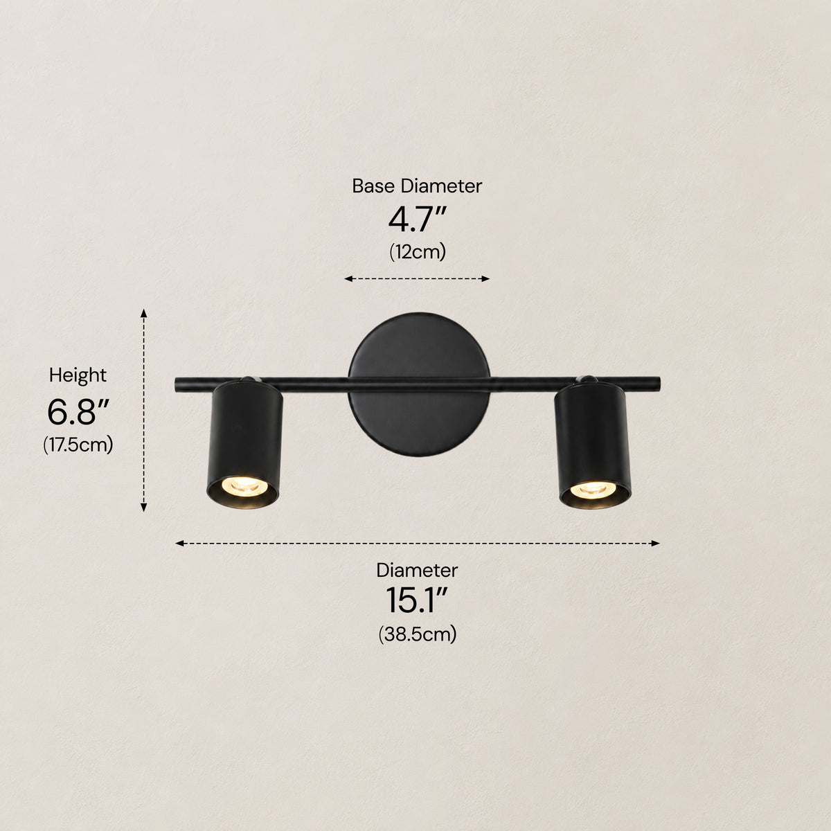 Erin Cylindrical 2-Light Wall Sconce