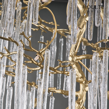 Ice Strip Modern Crystal Tree Branch Staircase Chandelier 240cm