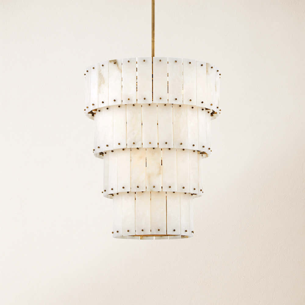 Rancho Alabaster 4-Tier Round Chandelier 24''D#Finish_Gold