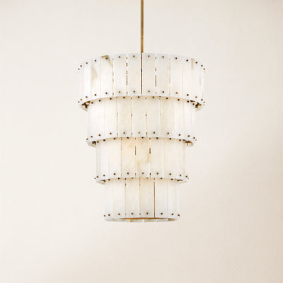 Rancho Alabaster 4-Tier Round Chandelier 24''D#Finish_Gold