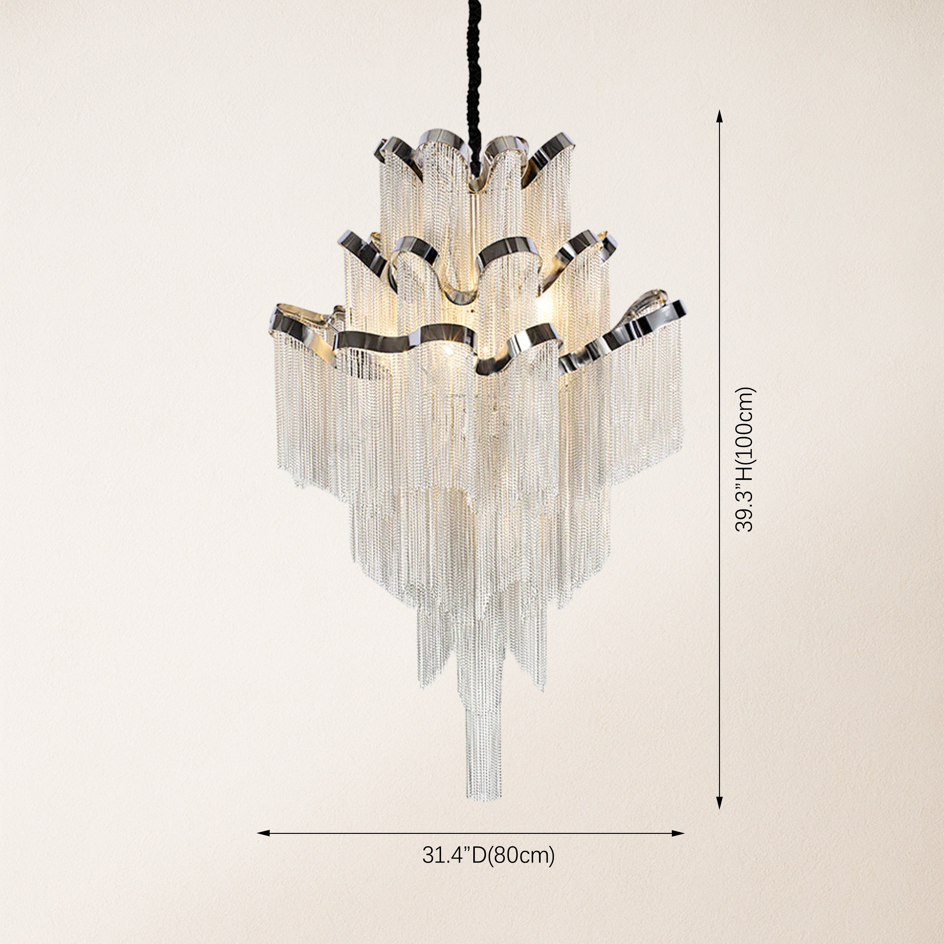 Teresa  Cadena Metal Tassel Chandelier 80cm W