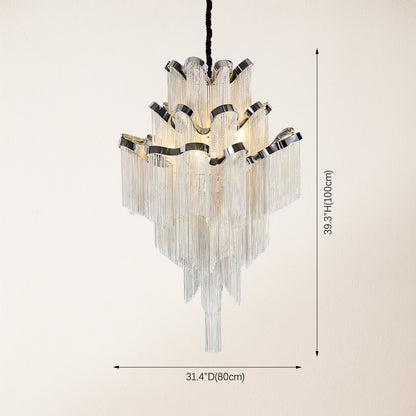 Teresa  Cadena Metal Tassel Chandelier 80cm W