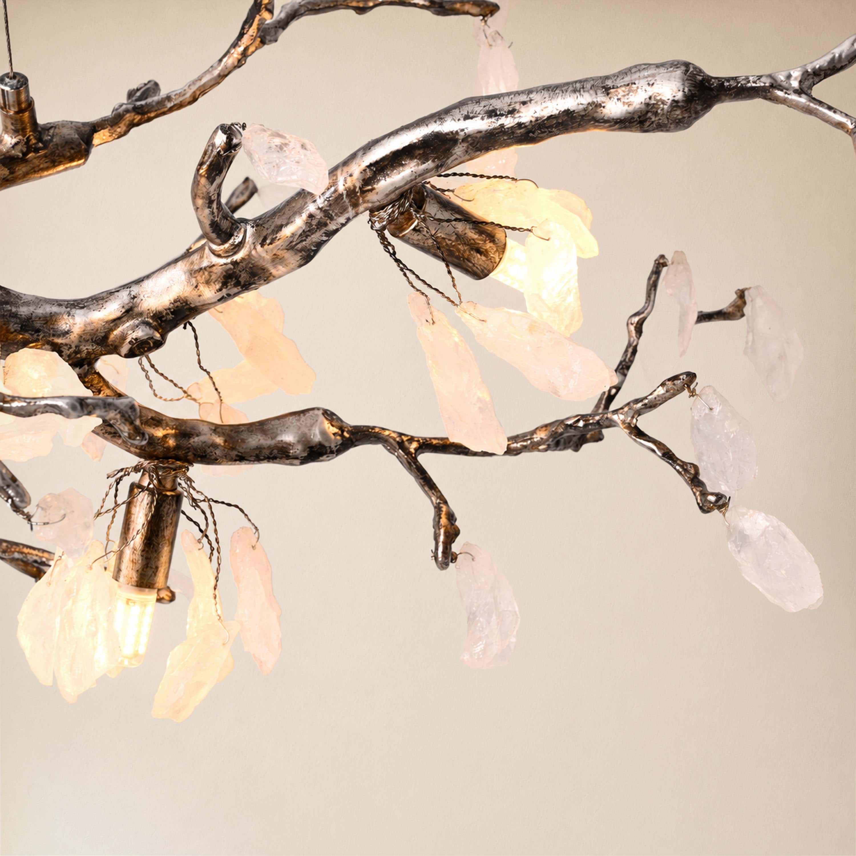 Arboris Rose Quartz Branch Chandelier 39.3"W