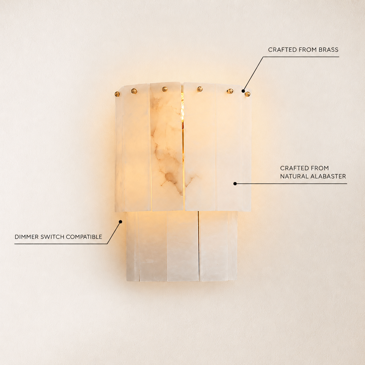 Nivara Alabaster Tiered Wall Sconce