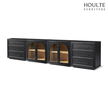 Alvar Arched 126″ Oak Modular Media Console(Set of 4)