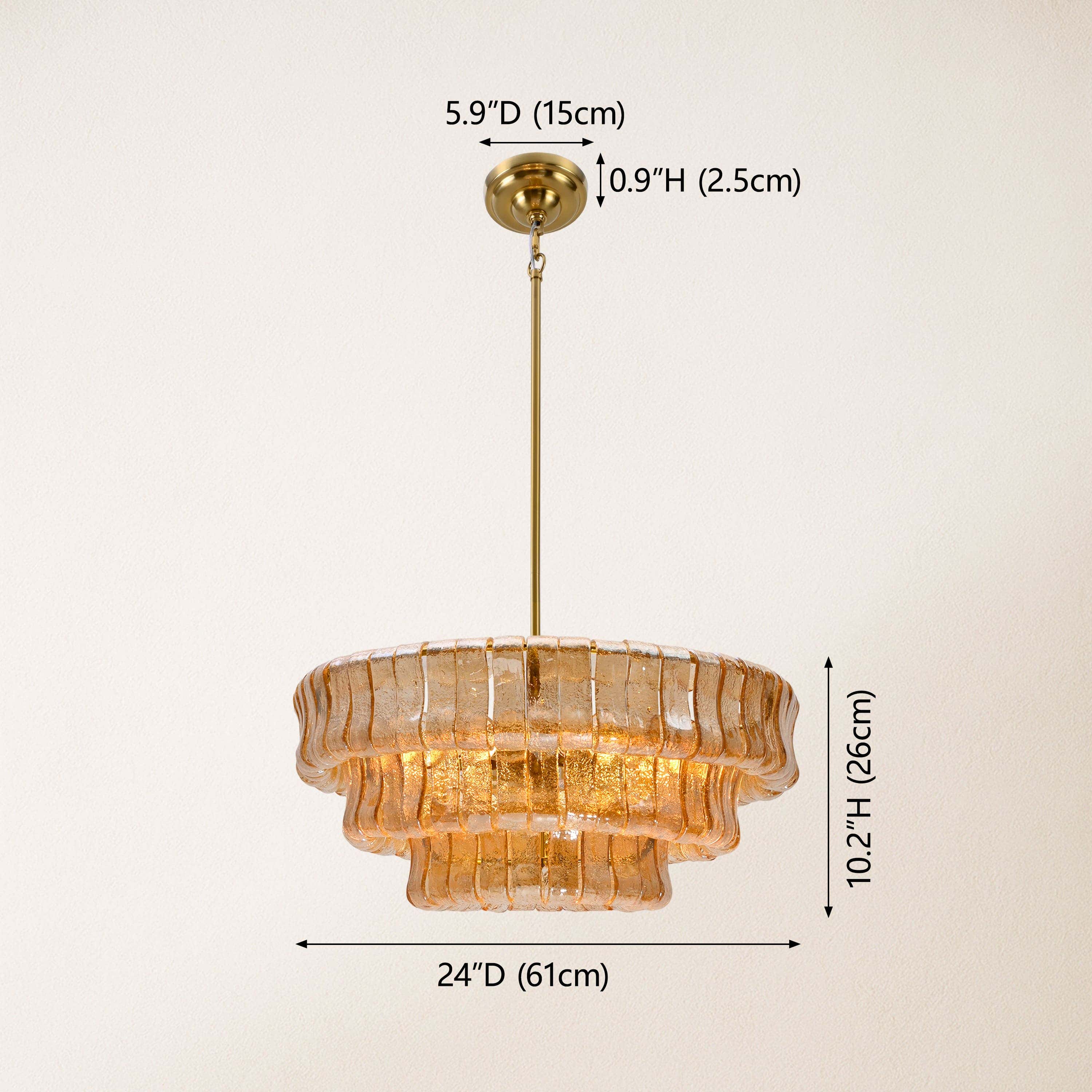 Wlass Art Glass Round Chandelier