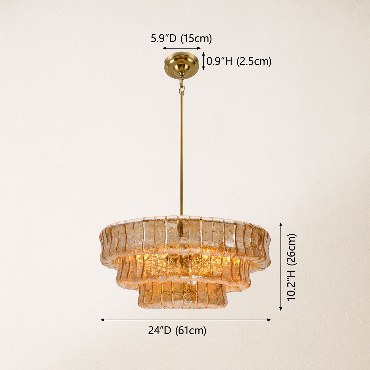 Ondalia Art Glass Round Chandelier