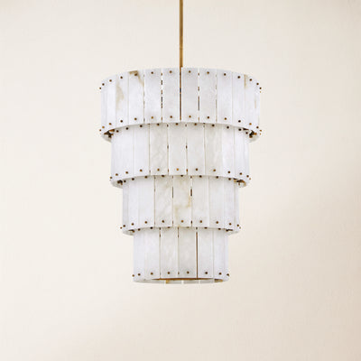 Rancho Alabaster 4-Tier Round Chandelier 24''D#Finish_Gold