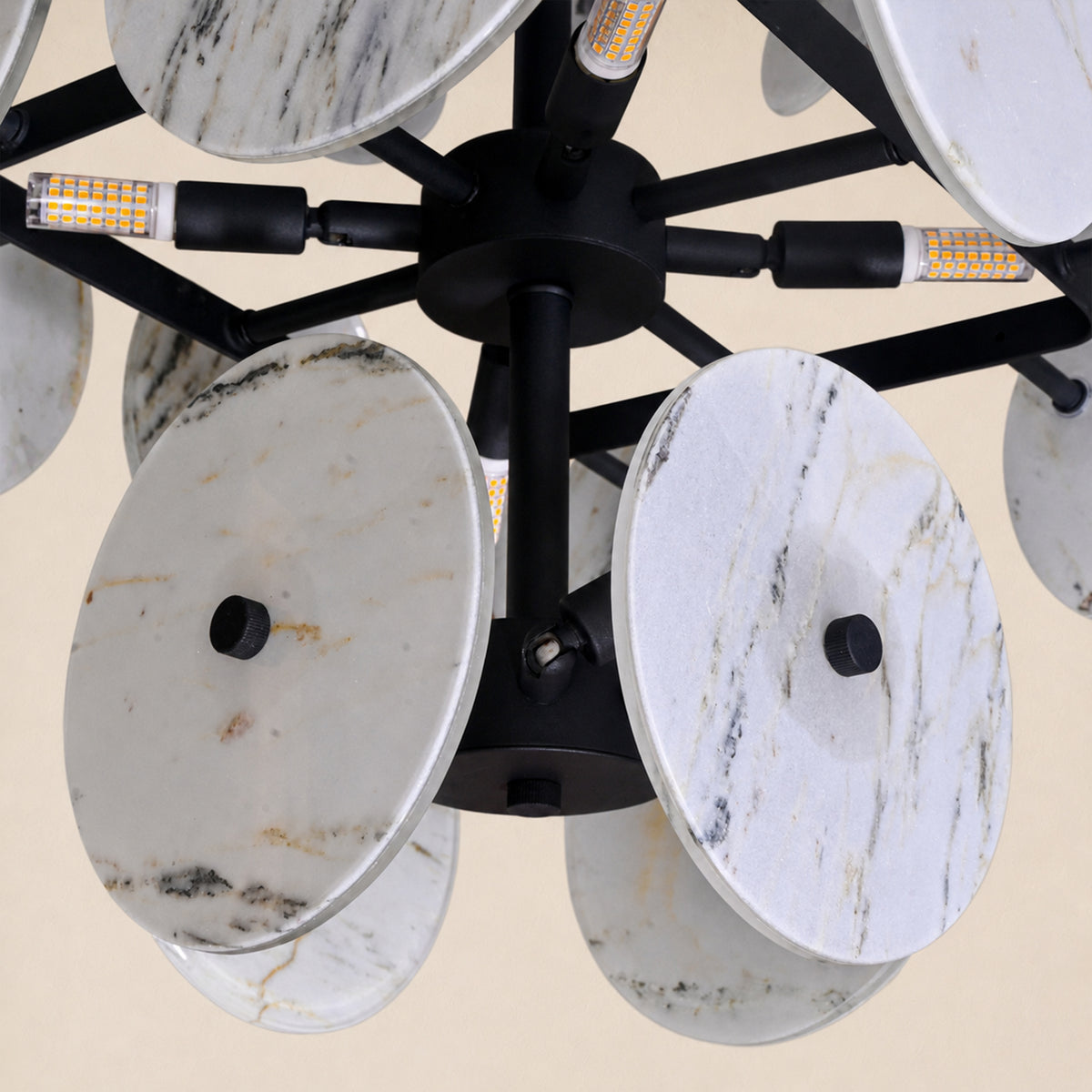 Pietra White Ink Marble Pendant 17.7"D