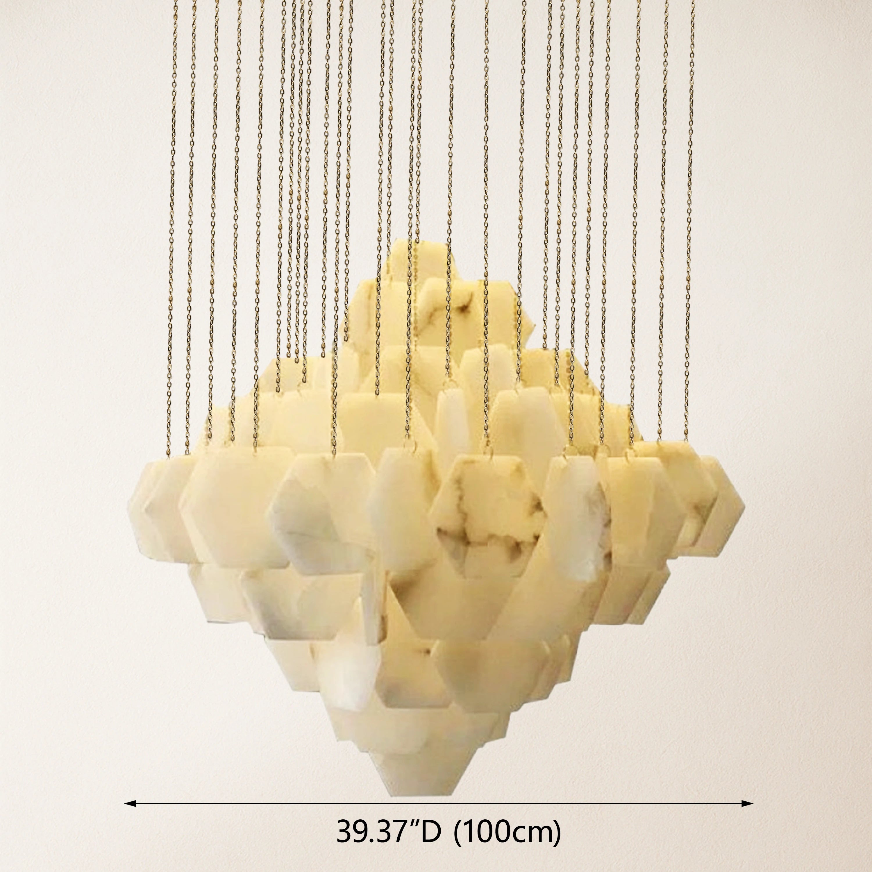 Talan Multi-layer Irregular Alabaster Chandelier 100cm D