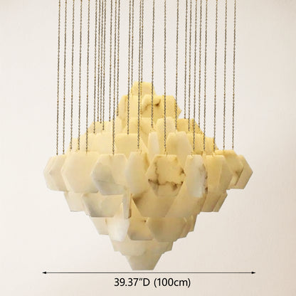 Talan Multi-layer Irregular Alabaster Chandelier 100cm D