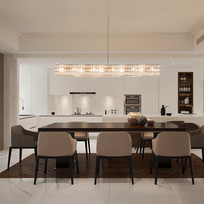 Mia Rectangular 3-Tier Crystal Chandelier