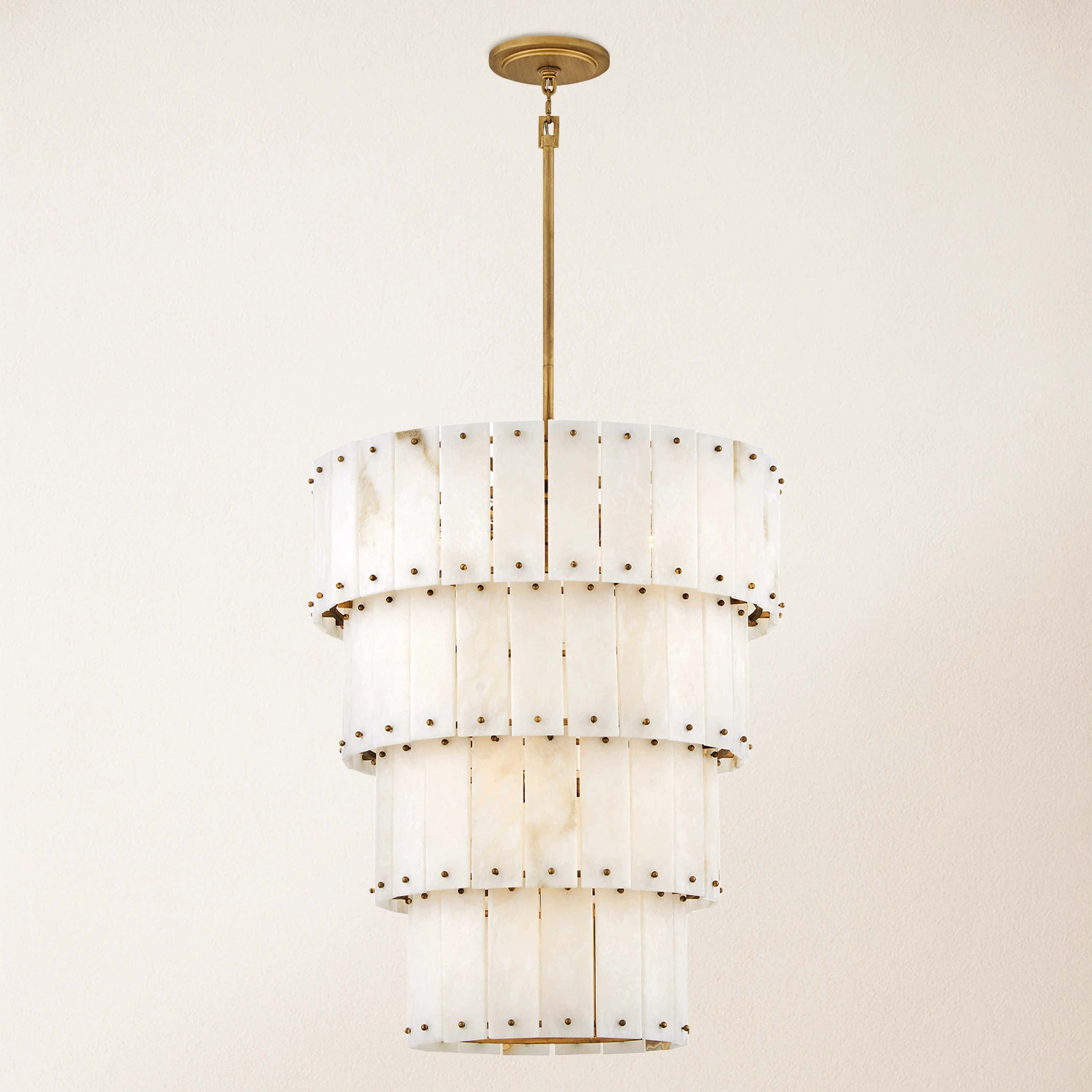 Rancho Alabaster 4-Tier Round Chandelier 24''D#Finish_Gold