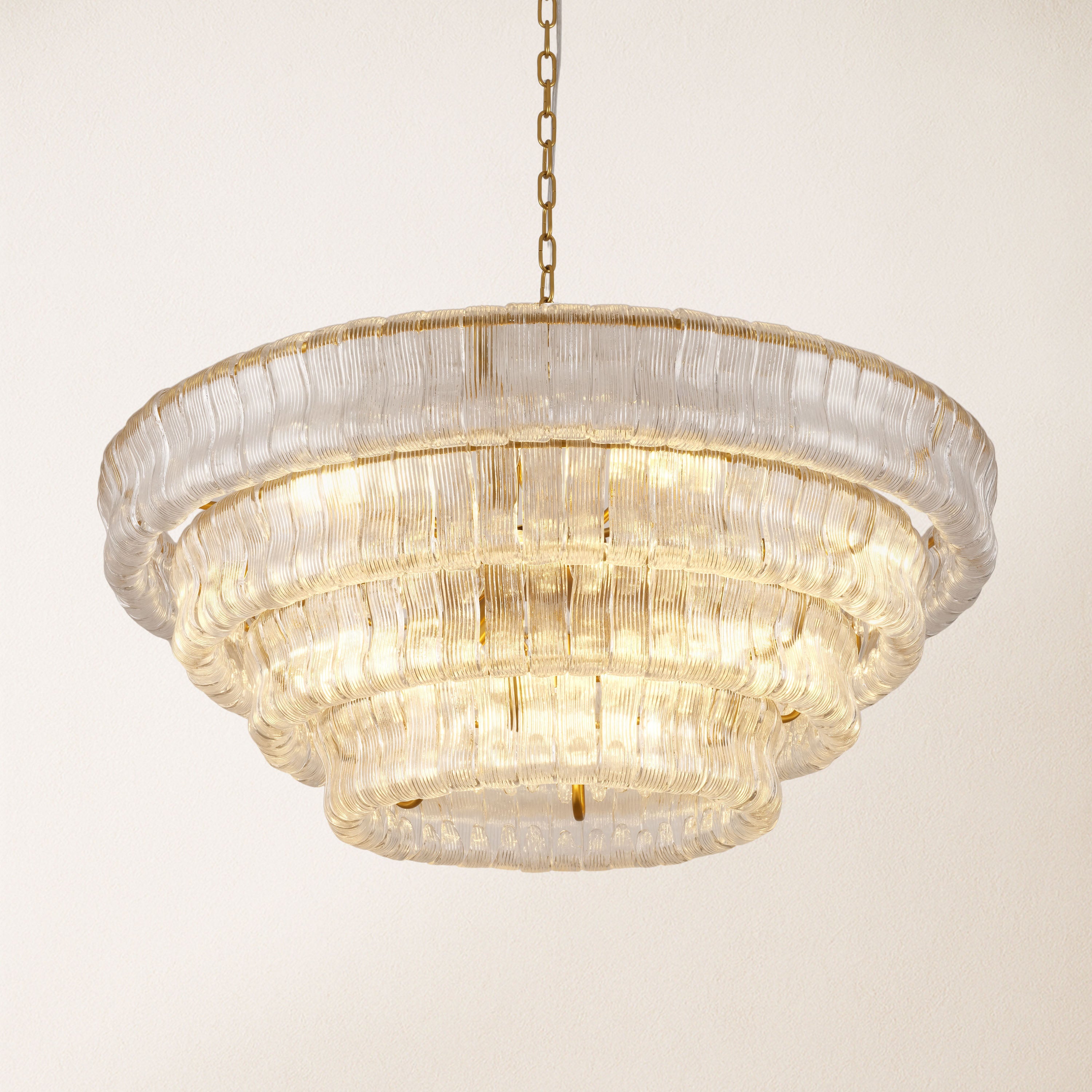Ondalia Tiered Glass Round Chandelier 36"D