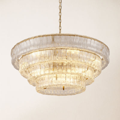 Ondalia Tiered Glass Round Chandelier 36"D