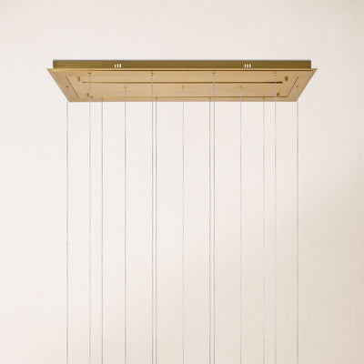 Elowen Crackled Glass Cluster Rectangular Chandelier