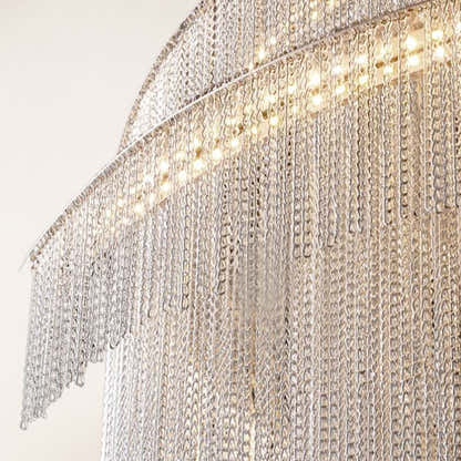 Teresa Cadena Metal Chain Tassel Entryway Chandelier 61cm D