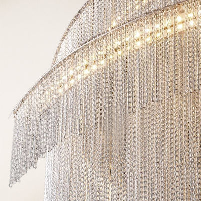 Teresa Cadena Metal Chain Tassel Entryway Chandelier 61cm D