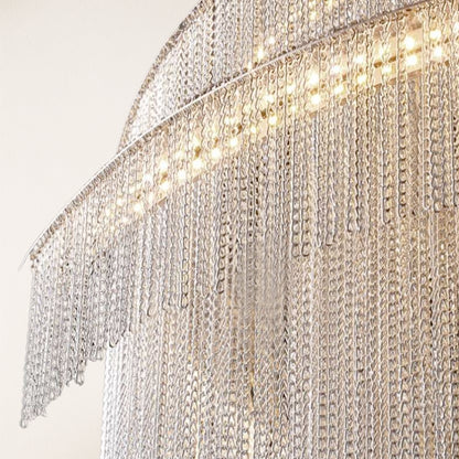 Teresa Cadena Metal Chain Tassel Entryway Chandelier 61cm D