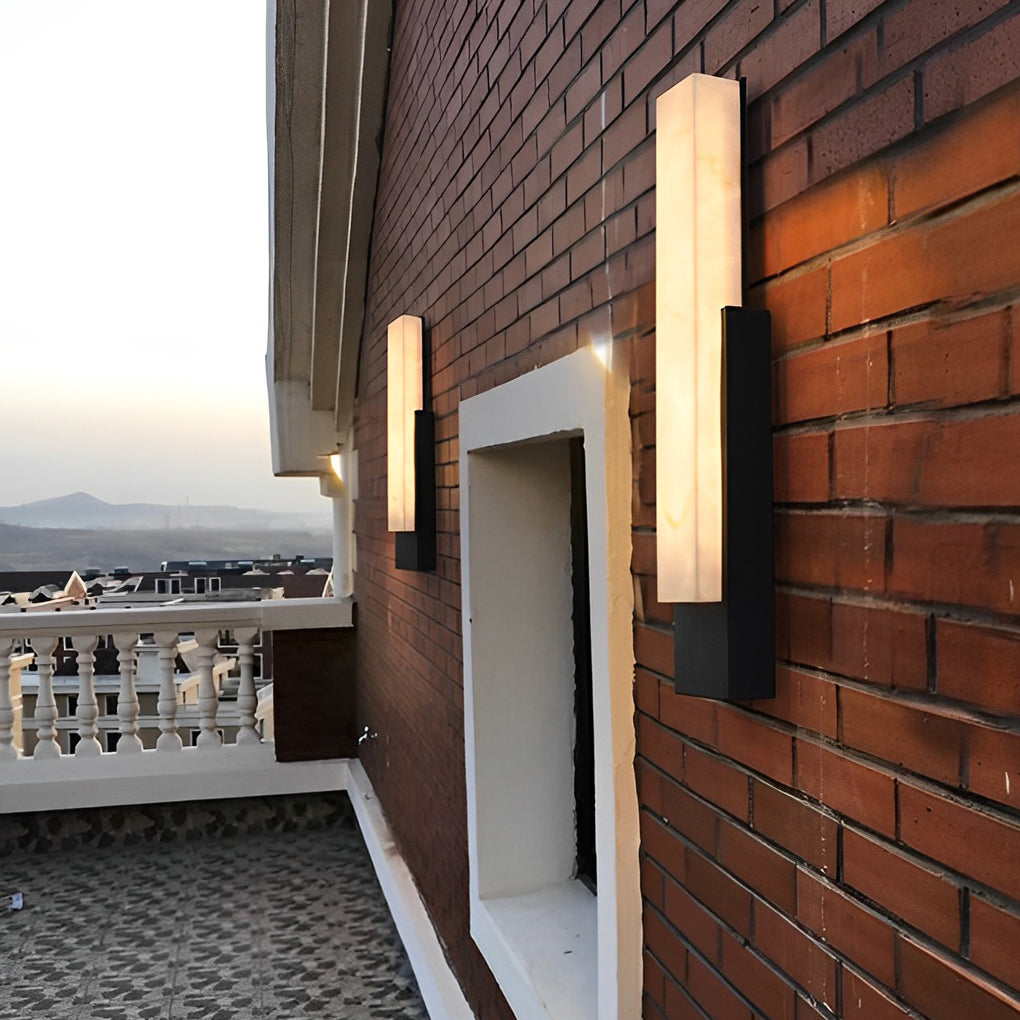 Obsidian Imitation Marble Shade Outdoor Wall Light