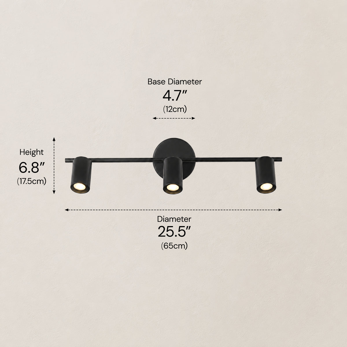 Erin Cylindrical 3-Light Wall Sconce