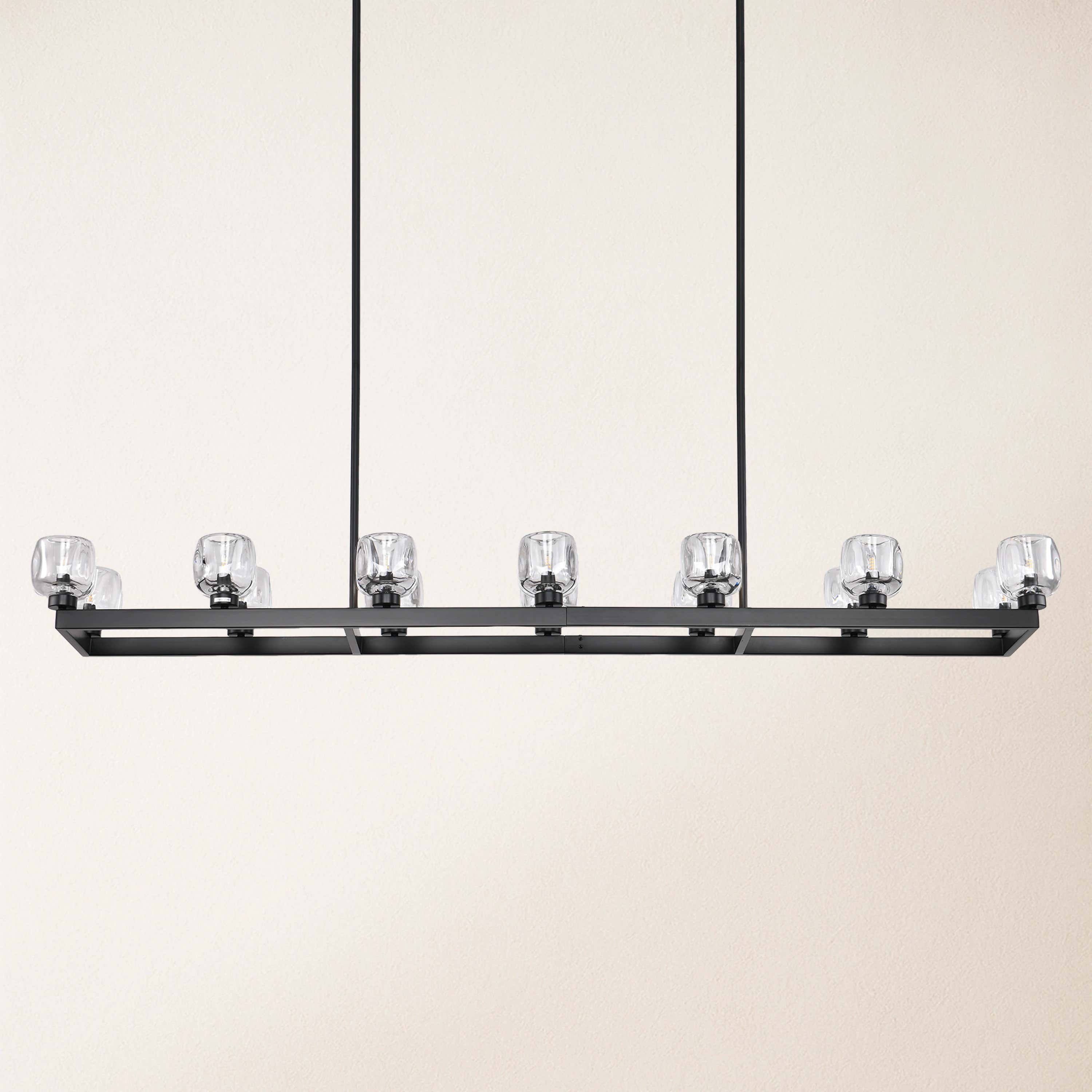 Vellum Rectangular Chandelier 68"W