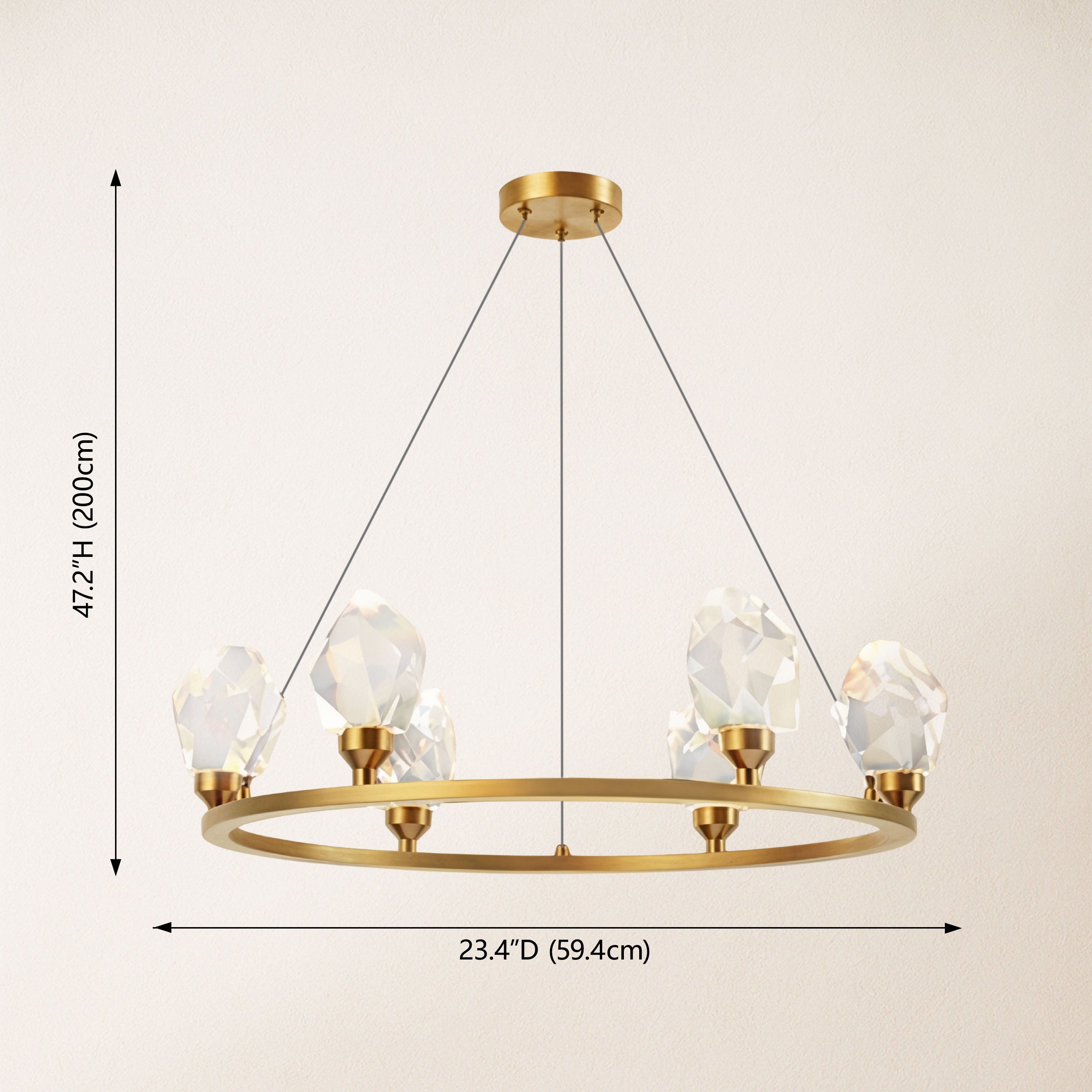 Aurelium Halo Crystal Round Chandelier