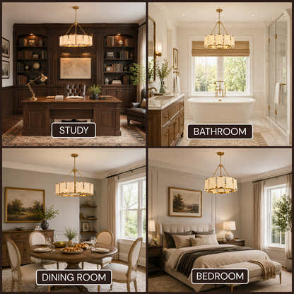 Avenelle Alabaster Round Chandelier 23.6" 30"D