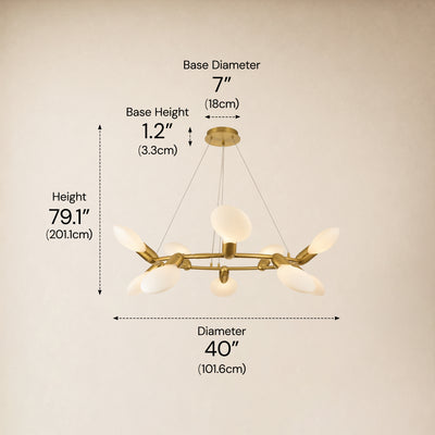 Calantha Petal Glass Round Chandelier 40"D