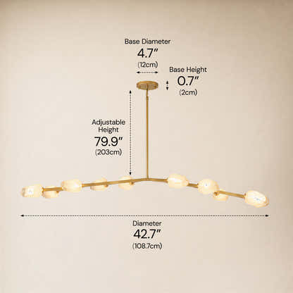 Solenne Cloud Glass Linear Chandelier 70"W