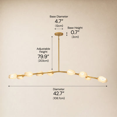 Solenne Cloud Glass Linear Chandelier 70"W